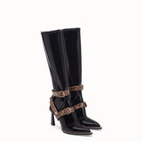 WOMEN'S FENDI Glossy black neoprene boots