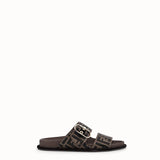 WOMEN'S FENDI SLIDES Multicolor leather flats
