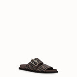 WOMEN'S FENDI SLIDES Multicolor leather flats