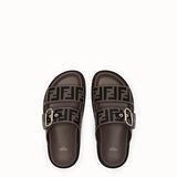 WOMEN'S FENDI SLIDES Multicolor leather flats