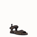 WOMEN'S FENDI SANDALS Multicolor fabric flats