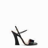 WOMEN'S FENDI Black leather sandals