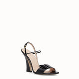 WOMEN'S FENDI Black leather sandals