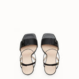 WOMEN'S FENDI Black leather sandals