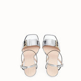 WOMEN'S FENDI Silver leather sandals